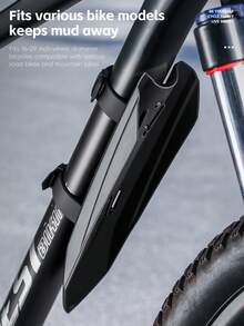 WEST BIKING 1PC Bicycle Extended And Widened Fender Effective Splash Prevention Tough And Durable Cycling Fender Silicone Anti Slip Easy To Clean MTB Road Bike Fenders - Black - View 2