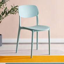 White Stackable Dining Chair, Lightweight Plastic Chair For Kitchen, Living Room, Events And Small Spaces, Portable Modern Design - Green - View 1