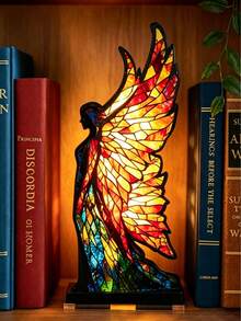1pc Acryl Boekensteun Gothic Medieval-Style Angel-Themed Bookshelf; Suitable For Living Rooms, Bedrooms, And Festive Fireplace Decor; An Ideal Gift For Lovers Of Books And Fantasy Novels; Candle Not Included. - A - View 12