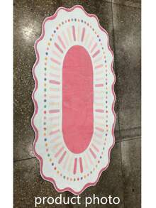 1 pieza Alfombra ovalada ondulada rosa, alfombra espesada, alfombra decorativa, decoración de dormitorio, alfombra pequeña, alfombra, decoración del hogar, alfombra de sala de estar, alfombra pequeña de sala de estar, alfombra de dormitorio, decoración del hogar de sala de estar, alfombra de exterior, alfombra lavable, regalo de graduación - Multicolor - Ver 9