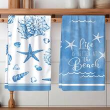 2/4/6pcs/Set, Lap Piring, Lap Dapur, Lap Tangan Kamar Mandi Tema Kartun Laut Modern, Lap Tangan Lembut, Desain Bintang Laut dan Kerang, Dapat Dicuci dengan Mesin, Lap Tangan Persegi Panjang, Cocok untuk Perlengkapan Pesta Pantai, Hadiah Rumah untuk Ibu, Hadiah Pesta Rumah Baru, Kain Pembersih Dapur yang Dapat Digunakan Kembali untuk Dekorasi Dapur Rumah - MultiWarna - View 11