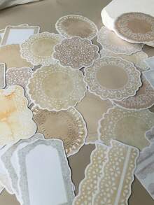 1 Pack 30pcs Vintage Soft Lace Pattern Stickers DIY Decoration Scrapbook Collage Material - BQ345 - View 2