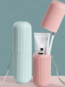 Portable Travel Toothbrush And Toothpaste Storage Box With Hanging Rope, Travel Toothbrush Case For Camping, Business Trips, Home Use, Multi-Functional Portable Travel Toiletries Storage Cup, Essential Travel Accessory And Bathroom Accessory, Home Daily Use Toothbrush And Toothpaste Integrated Storage Cup, Back To School Essential - View 7