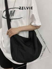 Bolso bandolera de gran capacidad para hombre de unicolor - Multicolor - Ver 6