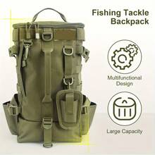 Multifunctional Fishing Backpack Tackle Bag With Rod Holders Fish Equipment Storage Waterproof Wear-Resistant Outdoor Sports Bag - Multicolor - View 2