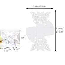 25 Stück Schmetterling Lasergeschnittene Geschenkboxen DIY Hochzeit Geburtstag Geschenk Süßigkeitenboxen mit Schleife, süße Schokoladenverpackungsboxen, geeignet für Hochzeit, Braut Geburtstagsparty Gastgeschenke, Dekorationen, Schulanfang, Valentinstag - Mehrere Stile - Übersicht 3