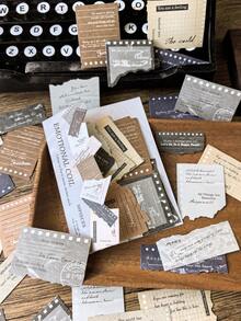 1 Pack 30pcs Vintage Distressed Asymmetrical English Paper Strip Stickers For Scrapbooking Decoration Collage Material School Supplies - DT1826 - View 2