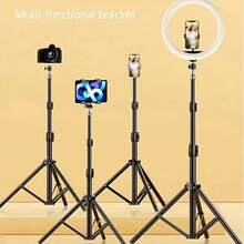 Soporte de trípode universal ajustable de hierro con clip para teléfono, trípode de cámara plegable multifunción con soporte de pinza, soporte triangular de metal para teléfonos inteligentes y cámaras - Negro 1 pieza - Ver 8