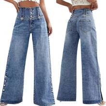 Women's Sexy Bodycon Denim Midi Dress Slim Fit Cami U-Neck Washed Jeans Pencil Dress For Club Party Night Out Size S-XXL. - 中等水洗藍 - 查看 5