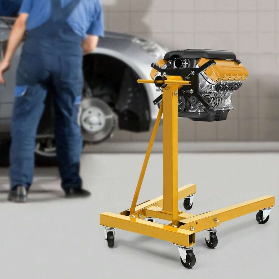 XIANXUS 2000 Lbs Folding Engine Stand Foldable 360° Rotating Engine Holder Heavy Duty - Yellow - View 1