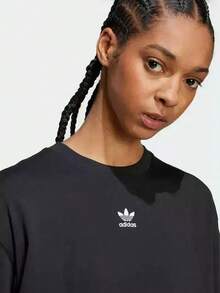 Adidas New ESS BOYFR TEE Women's Casual Sportswear Short-Sleeve Crew Neck T-Shirt - Black - View 4