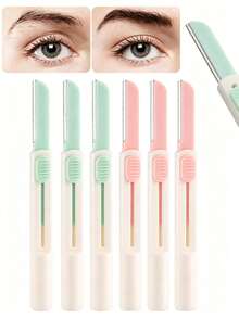1/3/6pcs Retractable Eyebrow Grooming Set, Stainless Steel Eyebrow Scissors, Portable Beauty Tool, Outdoor Travel Makeup Supplies, Ideal Gift For Women, Mom, Girlfriend, Sister And Friend - Multicolor - View 8