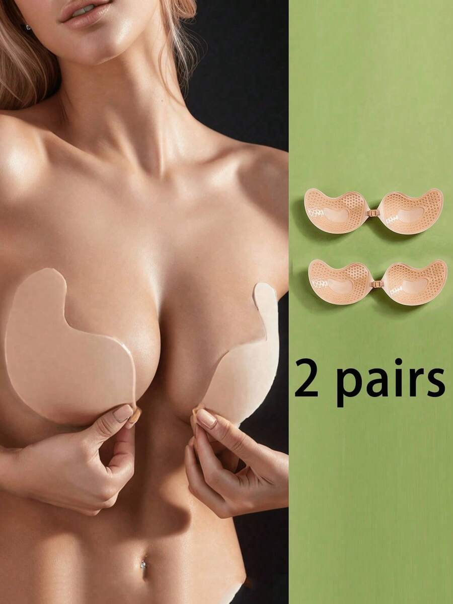 New Silicone Invisible Bra Straps, Anti-Slip Push-Up Lifting Design, Specially Designed For Wedding Photography, Suitable For Strapless Dresses, Invisible Bras, Dresses, Jumpsuits, Travel And Vacation Outfits, Enhancing Cleavage And Sexy Bust - Multicolor - View 1