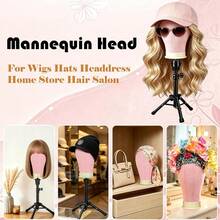 Pink Canvas Wig Mannequin Head Set, Includes Pink Adjustable Tripod Stand, Complete Wig Making Tool Kit With Wig Cap, Hair Clips, Rat Tail Comb And T-Pins, For Wig Styling And Display, Halloween - View 10