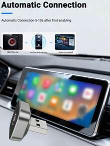 XUDA 2026 新款 2 合 1 無線 CarPlay / Android Auto 超迷你轉接器，2.4-5.0 GHz WiFi6 車載轉換器，有線轉無線，快速自動連接智能盒，無延遲，緊湊設計，時尚便攜，小巧精緻，配備 USB/USB-C 接口，無電池 - A - 查看 5