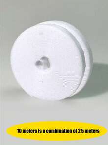 1 Rollo de Bridas de Gancho y Bucle Reutilizables para Modelado de Enredaderas/Gestión de Cables, Múltiples Tamaños Disponibles, Fuertes y Duraderos, Amarre Universal para Oficina Hogar / Jardinería, Reutilizable, Ordenado y Organizado, Regreso a la Escuela, Suministros de Oficina - Blanco - Ver 12
