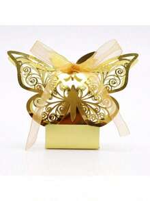 25 Stück Schmetterling Lasergeschnittene Geschenkboxen DIY Hochzeit Geburtstag Geschenk Süßigkeitenboxen mit Schleife, süße Schokoladenverpackungsboxen, geeignet für Hochzeit, Braut Geburtstagsparty Gastgeschenke, Dekorationen, Schulanfang, Valentinstag - Mehrere Stile - Übersicht 6