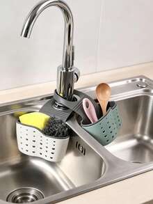 1pc Sink Hanging Strainer Basket With Adjustable Strap, Can Be Used To Hold Sponges, Also As Faucet Hanging Basket Or Kitchen Storage Bag, Kitchen Decor, Kitchen Accessories, Home Decor, Home Accessories, Kitchen Storage Organizer - Upgraded Version - View 4