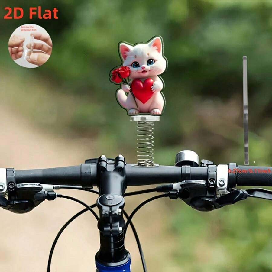 貓咪壓克力汽車後視鏡吊飾,汽車裝飾品,小貓圖案設計,手持玫瑰與愛心,動物吊墜裝飾掛飾,裝飾小物 - 汽車裝潢 - 查看 1