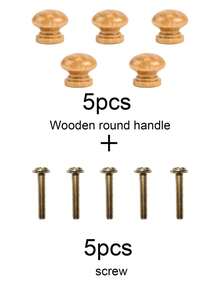 20pcs Round Solid Wood Cabinet Handles With Screws, Wooden Drawer Pulls, Suitable For Vanity, Wardrobe, Cabinet, Storage Box, Shoe Rack And Furniture - Ball - View 7