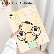 Cartoon Girl With Glasses Pattern Painted Effect Tablet Protective Case, Built-In Pen Slot, With Stand, Suitable For Honor 8/9/10/X8/X8A/X9/X8Pro/X9Pro And Other Models, Suitable For Huawei MatePad Se 11 Inch/MatePad 11 Inch/11.5 Inch, MatePad Pro And Other Popular Models, Also Suitable For Xiaomi, Apple 10th/11th Generation 2025 (A16), Galaxy Tab A7/A9 And Other Popular Models - Style 10 - View 1