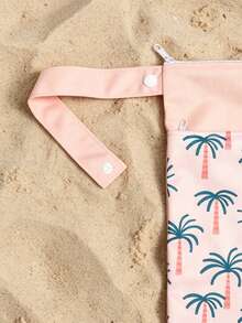 1pc Vintage Print Beach Vacation Waterproof Storage Bag,Back To School - Champagne - View 5