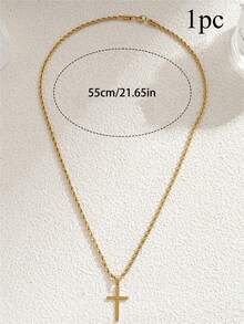 1件/2件/3件復古個性化不鏽鋼扭轉十字架吊墜項鍊，適合日常配戴 - 彩色 - 查看 11