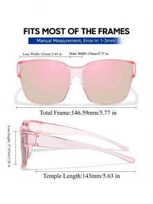 IOYGLASSES 女款偏光太陽眼鏡，大框設計，UV400 防護，適合戶外/開車，時尚百搭，優雅大方，適用於家庭出遊、旅行度假、夏季海灘假期及各種場合 - 彩色 - 查看 3