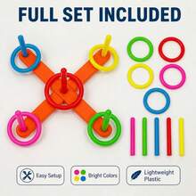 Children's Cross Ring Toss Toy, Parent-Child Interactive Throwing Game, Indoor/Outdoor Educational Sensory Training Ring Toss, Children's Party Game Ring Toss Toy, Birthday Party Interactive Prop - Multicolor - View 1