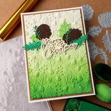 1 pieza Carpeta con relieve 3D, suministros para scrapbooking DIY, carpeta de plástico con relieve de patrón de acebo y piña, adecuada para hacer tarjetas, scrapbooking y otras manualidades de papel - Multicolor - Ver 5