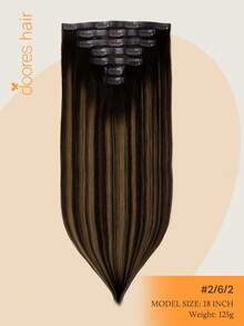 DOORES Seamless Clip-In Hair Extensions, 100% Human Hair, 130g-160g, 7 Pieces, Straight Remy Hair, PU Invisible Clip-In Hair Extensions For Women And Girls, Easy To Wear, Styleable - S2/10 - View 3