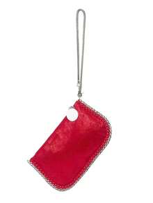 Handmade Chain-Strap Multi-Use Multi-Function Silver-Tone Metallic Baguette Shoulder Handbag Crossbody Bag - Red - View 2
