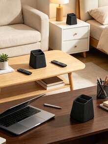 1pc Vertical Remote Control Holder, Remote Control Storage Box, Decorative Storage, Vertical Stripe Design, Easy Access, Suitable For TV, Air Conditioner And Other Home Remote Control Storage, Home Decor, Decorative Ornament, Storage, Dorm Storage, Desktop Organization, Halloween, Wedding - Multiple Styles - View 3