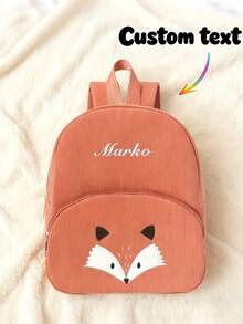 Personalized Corduroy Backpack With A Bear Accent, Breathable Backpack Designed For Women, Making It An Ideal Choice For Back-To-School - Multicolor - View 4