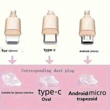 Rose Shape Phone Dust Plug Pendant - Anti-Dust Charging Port Protector Compatible With Iphone/Type-C, Cute Phone Charm Decoration - Multicolor - View 4
