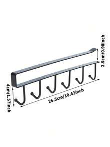 Cabinet 6-Hook Storage Racks, No Drill Wardrobe Hanging Organizer, No Damage Clip-On Hooks For Kitchen Cupboard & Bathroom - Multicolor - View 6