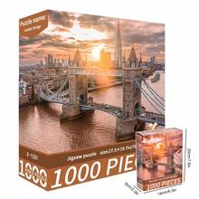 1000片纸质拼图，风景油画风格，缓解压力，益智解压 - 彩色 - 查看 21