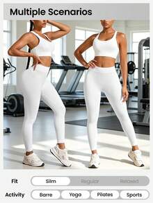 Seamless Butt-Lifting Yoga Leggings, Suitable For Gym Sports White - White - View 4