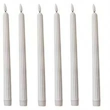 6pcs Flameless Taper Candles, Realistic Flickering Flame, Durable ABS Material, Suitable For Home Decor, Wedding And Holiday Decoration - Flameless LED Taper Candles - View 11