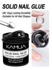 100g Solid Nail Glue Gel For Nail Tips Clear Press On Nails, Beginner-Friendly, Hard Gel For Nail Extension & 3D Sculpting Nail Art For DIY Home And Salon Use UV Light Cured - SOLID NAIL GLUE - View 6