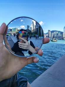 2/1pc Travel Photography Essential - Small Round Mirror For Photography, Available In Large And Small Sizes. It Uses A Convex Lens To Achieve Wide-Angle Shots, Making It A Must-Have Travel Gift For Friends, Selfie Accessory And Portable Equipment - Multicolor - View 1
