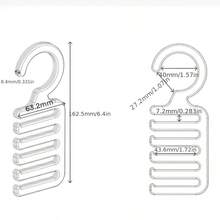 1pc Creative 5-Slot Belt Storage Hook Organizer Rack Multifunctional Wardrobe Belt Hanger Tie Scarf Accessory Universal Hook Fashion Closet Space-Saving Organizer Display Stand Wall Mount Bedroom Dorm - Multicolor - View 2