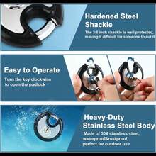 Outdoor Storage Cabinet Lock, Waterproof Stainless Steel Disc Lock With Rubber Buffer Pad, Suitable For Sheds, Gates And Fences, Heavy Duty Disc Key Chain Lock - Multicolor - View 8