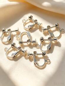 4/10/20pcs Brass Women's Screw-On Clip-On Earring Converters (With Comfortable Pads) For DIY Earrings, Suitable For Non-Pierced Ears, No Piercing Required, Easy To Use With Round Anti-Slip And Pain-Free Pads, Handmade DIY Earring Accessories - Screw Ear Clip - View 5