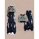 Gray Faux Two-piece Top + Black Casual Pants