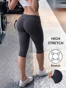 Women's Casual Solid Color Pants Summer - Grey - View 2