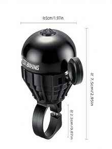 1pc Bicycle Bell, 1pc Black Metal Loud Volume Aluminum Alloy, Easy Installation Riding Handle, For Road Mountain Bike Scooter - Multicolor - View 3