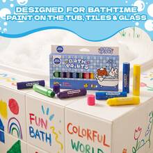 Baff Paints Activity Set,10 Washable Bath Paint Sticks,Colouring For All Surface With Vivid Colors Water Proof,Vibrant Colors,Mess-Free,Easy Clean,Fast Dry Action,Can Be Used On Bathroom Tiles, Floors, Glass, Ceramics And Other Surfaces - Sets - View 3