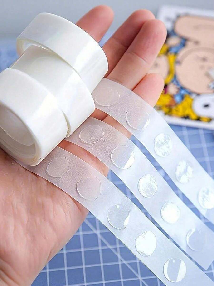 1000pcs/10rolls Transparent Double-Sided Adhesive Dots, Transparent Balloon Glue Removable Glue Dots, Craft Glue Dots,Suitable For Holiday, Wedding And Party Decoration,Christmas Party Gifts - Multiple Styles - View 1