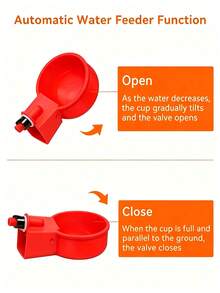 Automatic Poultry Waterer Red Plastic Chicken Watering System - Duck Goose Turkey Rabbit No Electricity Automatic Refill Waterer Set - Multicolor - View 2